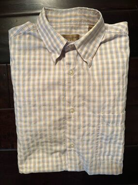 Tricots St. Raphael 100% Cotton Plaid Button Front Shirt – Men’s Medium